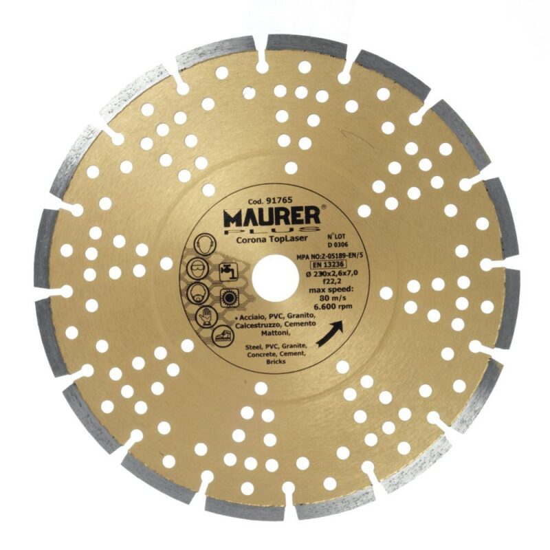 Disco Diamante Maurer Segmentado Laser Granito 230 mm