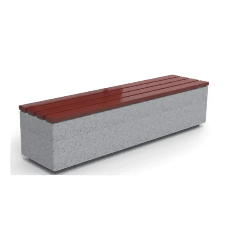 Banco de piedra y madera