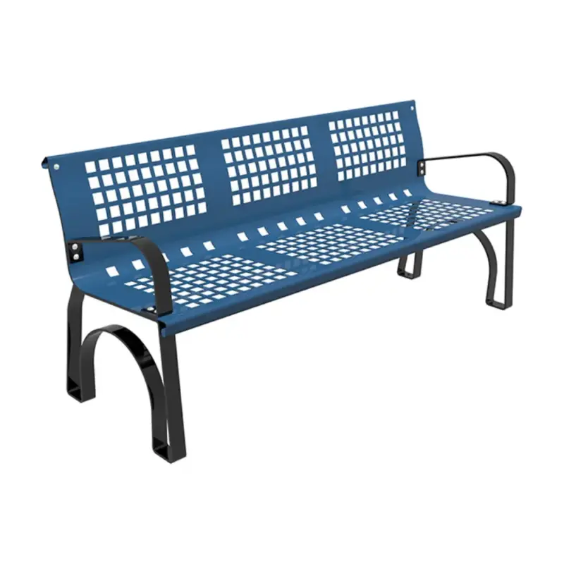 Banco metálico azul
