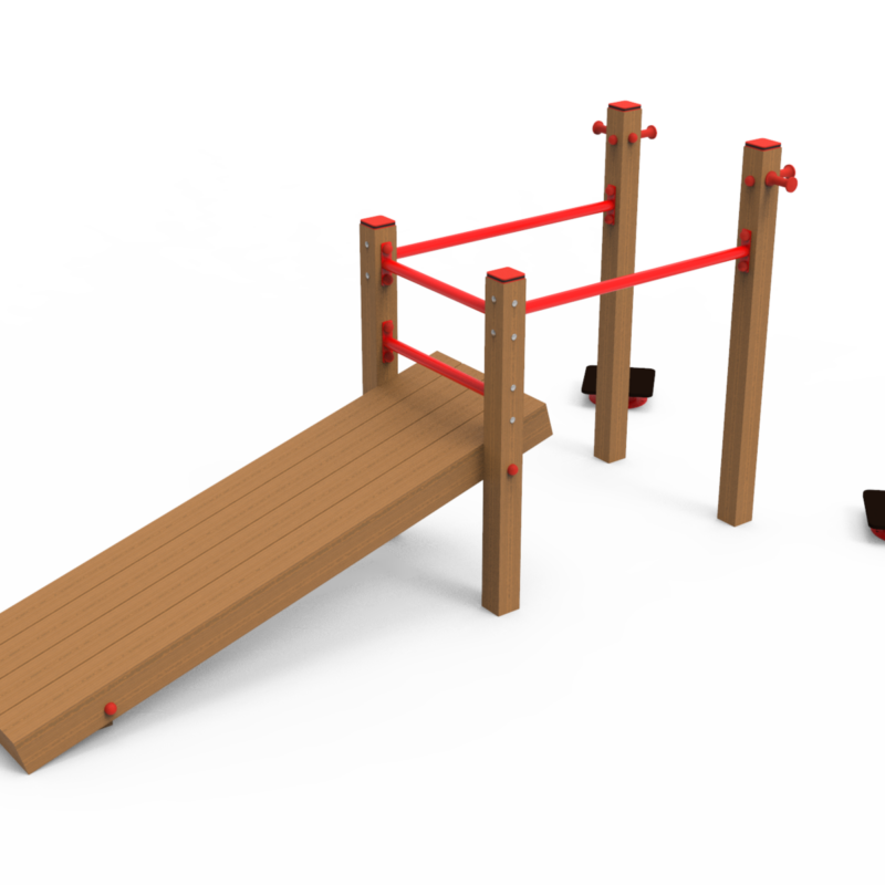 Banco de abdominales y doble barra